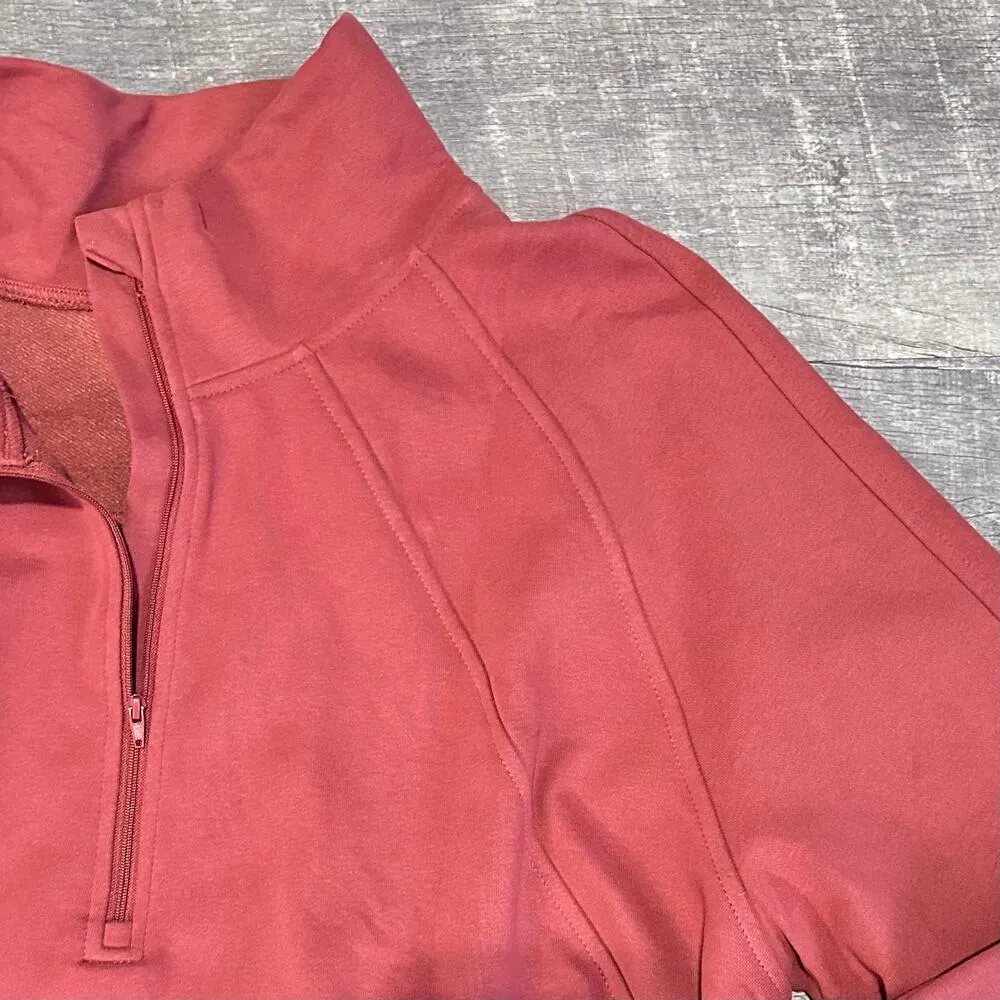 Boutique Stand Collar 1/2 Zip Pullover NEW Womens XXL 2XL Rust Ribbed Sweatshirt - Image 5