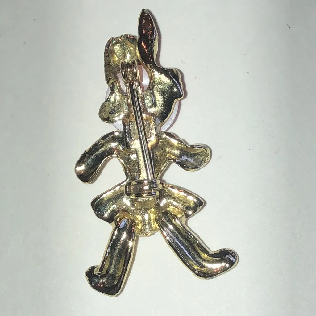 Vintage Gold Tone and Black Scottish Dancer Brooch - Image 5