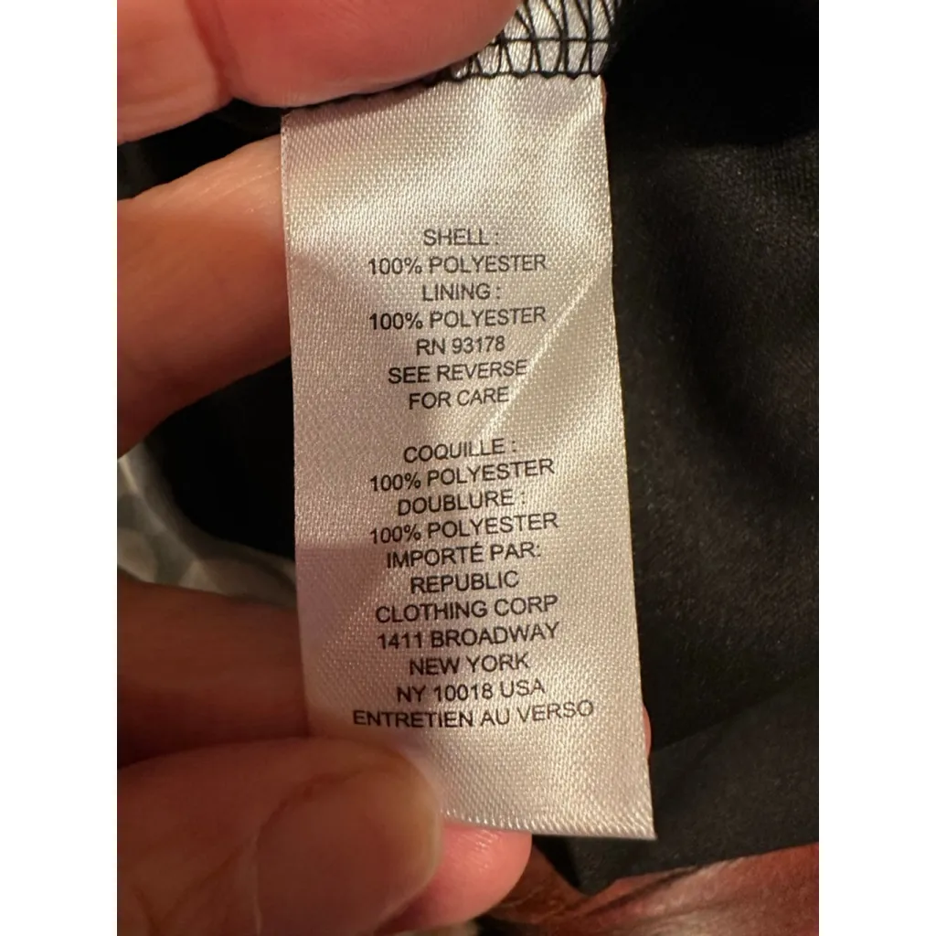 Women's Elie Tahari Black & Beige Long Sleeve Dress L - Image 6