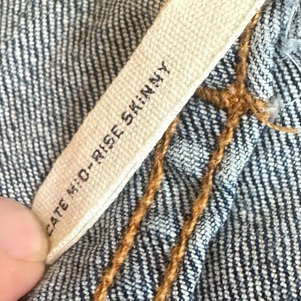 Rag & Bone Cate Mid-Rise Skinny Jeans Raw Hem Distressed Bloomfield Size 27 - Image 14