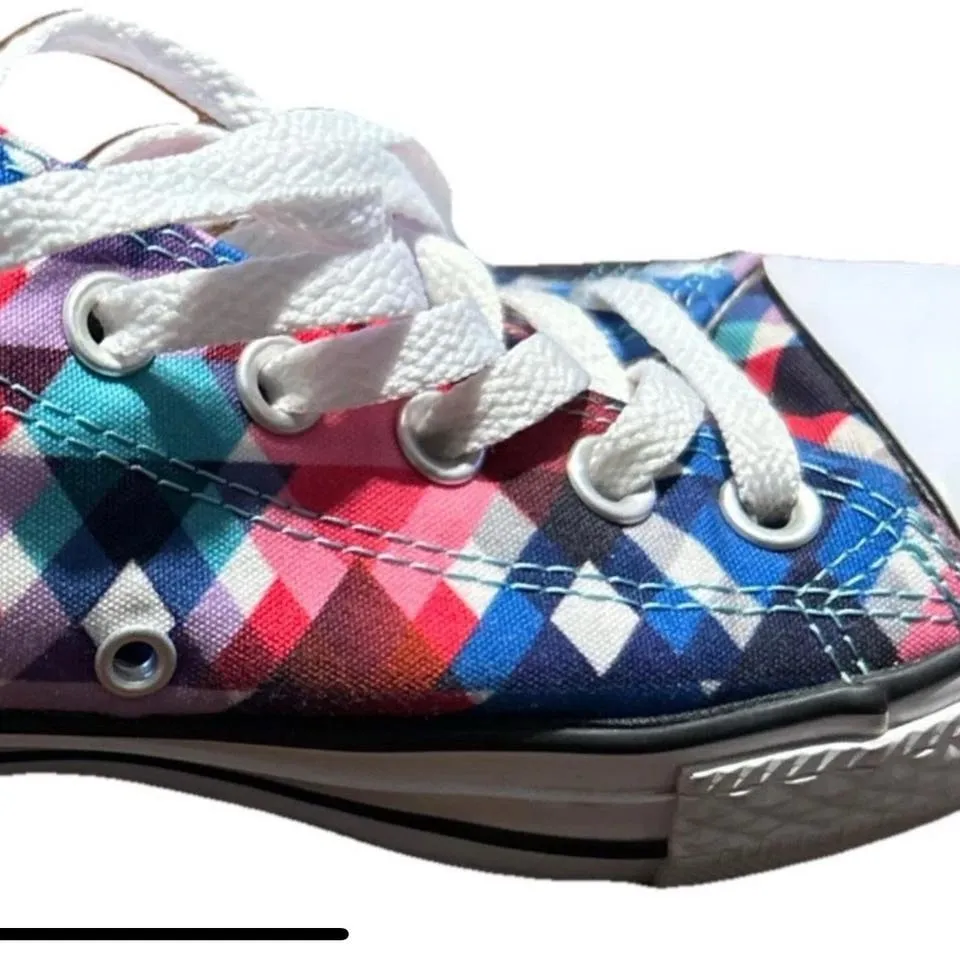 Converse Colorful Diamond Pattern Low Top Sneakers Men’s 7 Women’s 9 - Image 4