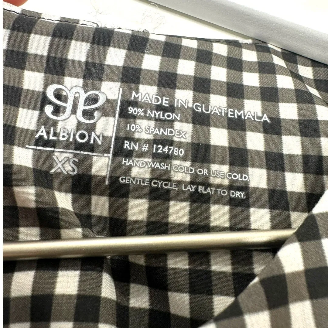 Albion Fit Black White Gingham Crop Jumpsuit Sleeveless Tie Waist Size XS - Image 5