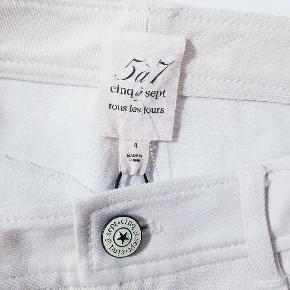 5a7 Cinq a Sept Albaster Shannon High Rise Crop Flare Pants - Image 4