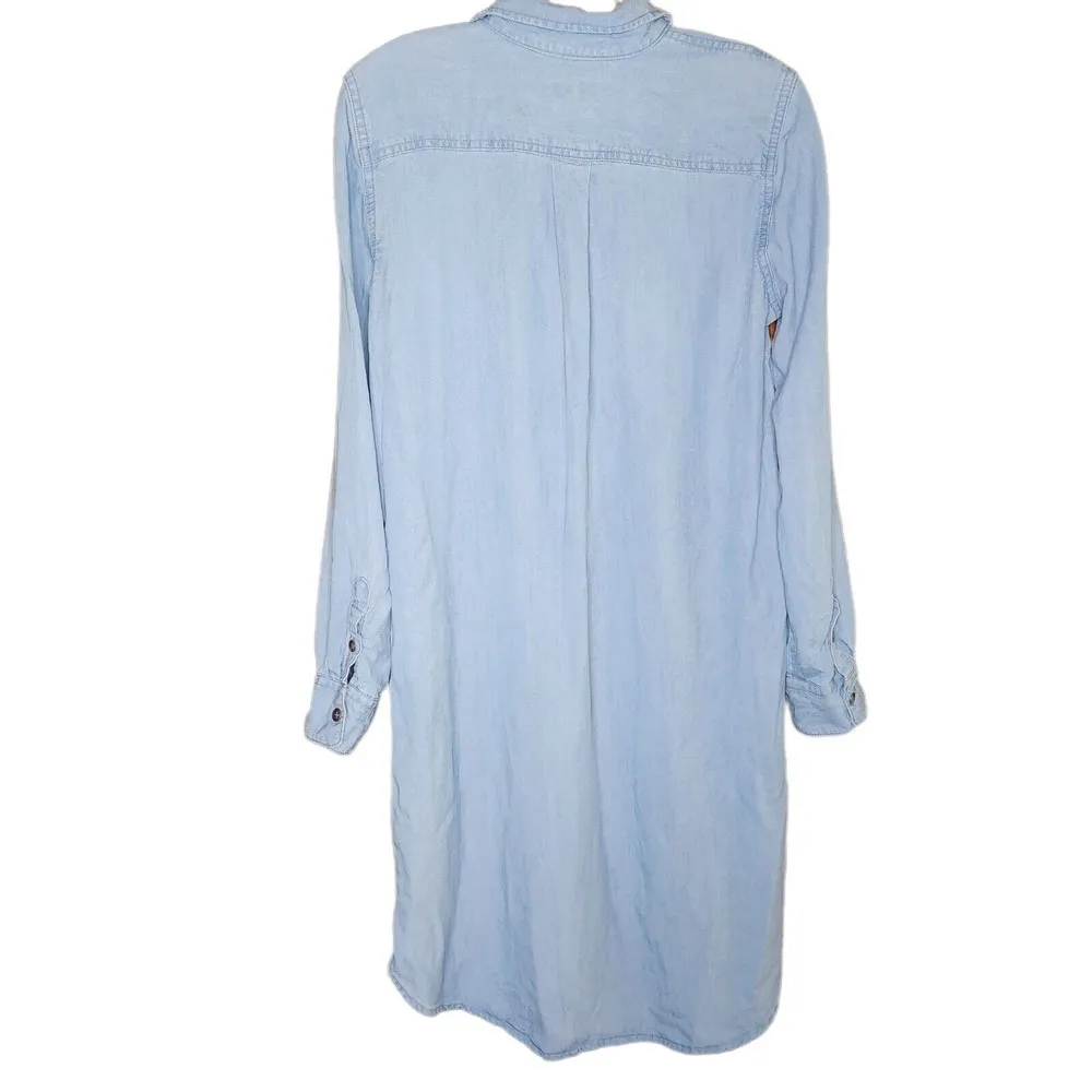 Chaps Denim Light Wash Long Sleeve Denim Jean Shirt Dress Size Small/P/Ch - Image 2