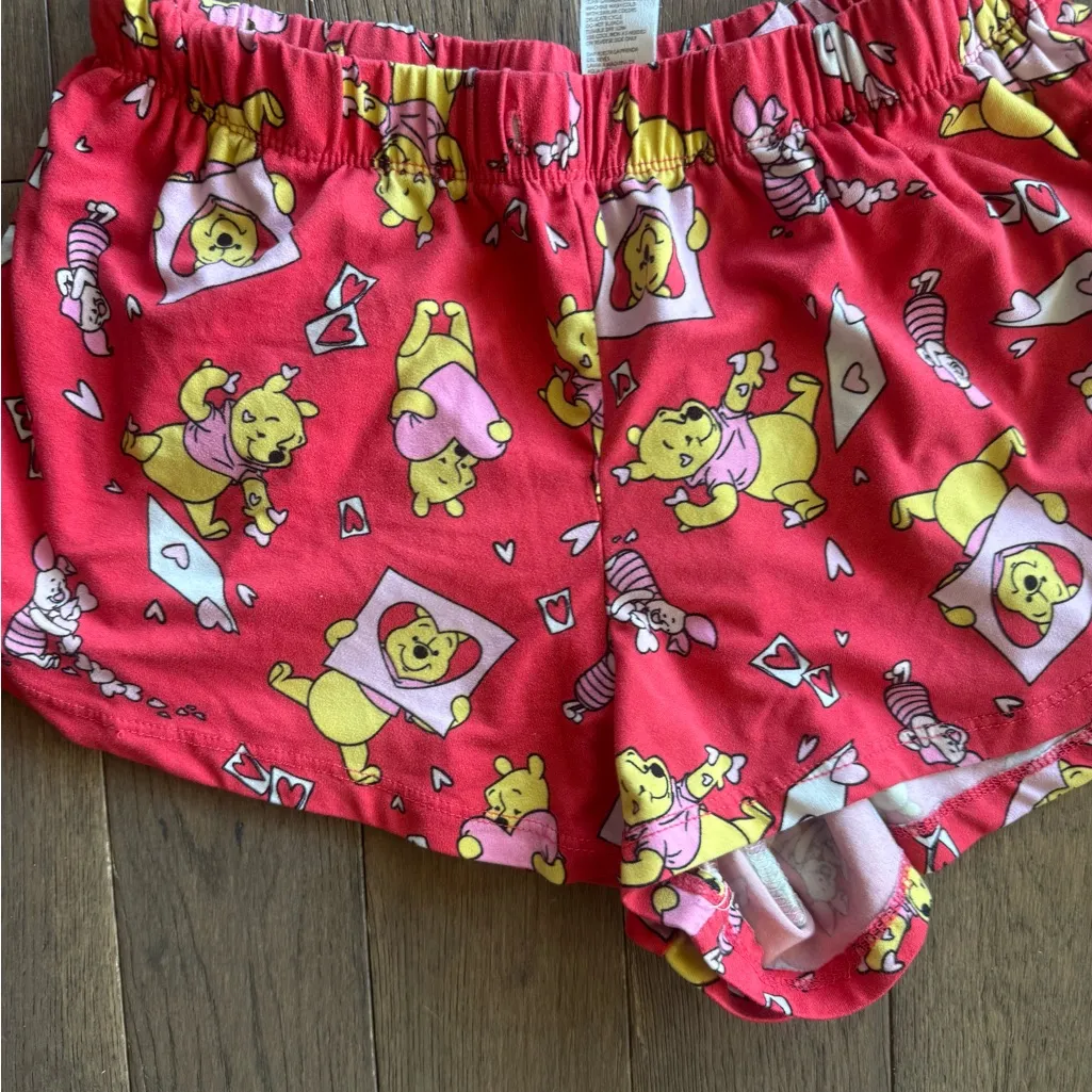 Disney Red Ladies Winnie the Pooh Print Pajamas Set XS - FITS LIKE A SMALL - Image 5