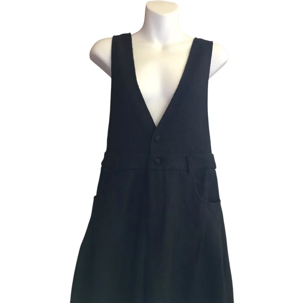 Cider Black and White Textured Wide Leg Jumpsuit - Image 3