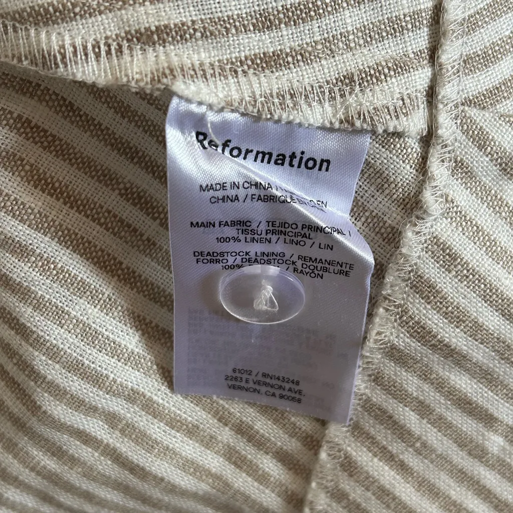 Reformation Balia Linen Midi Dress striped sz 12 nwt - Image 14