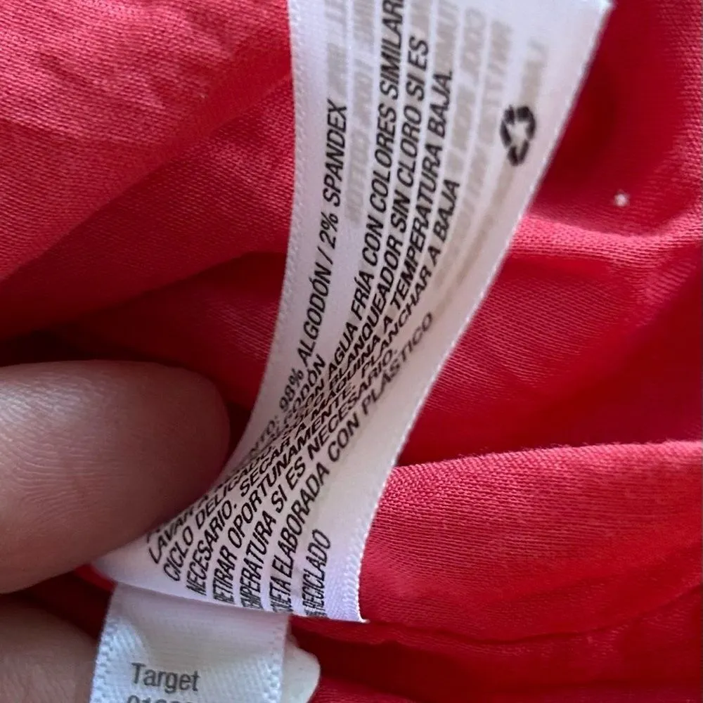 A New Day Women's Pink Coral Ruffle Short Sleeve MIDI Dress Size Medium - Image 9