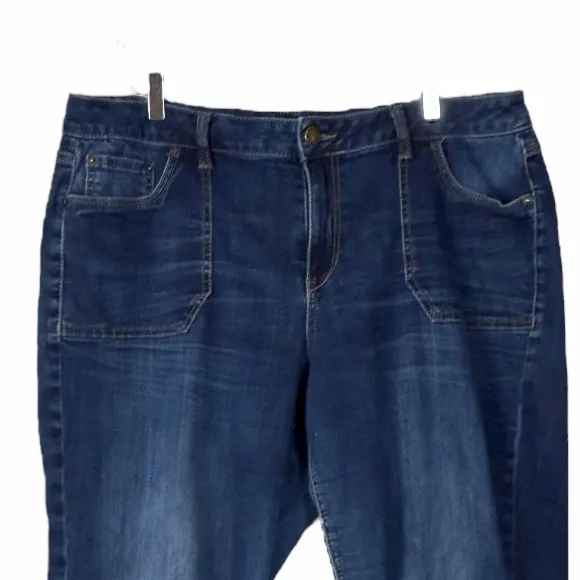 Lane Bryant Capri Jeans Mid Rise Parch Pockets Dark Wash Women’s Plus Size 20 - Image 5