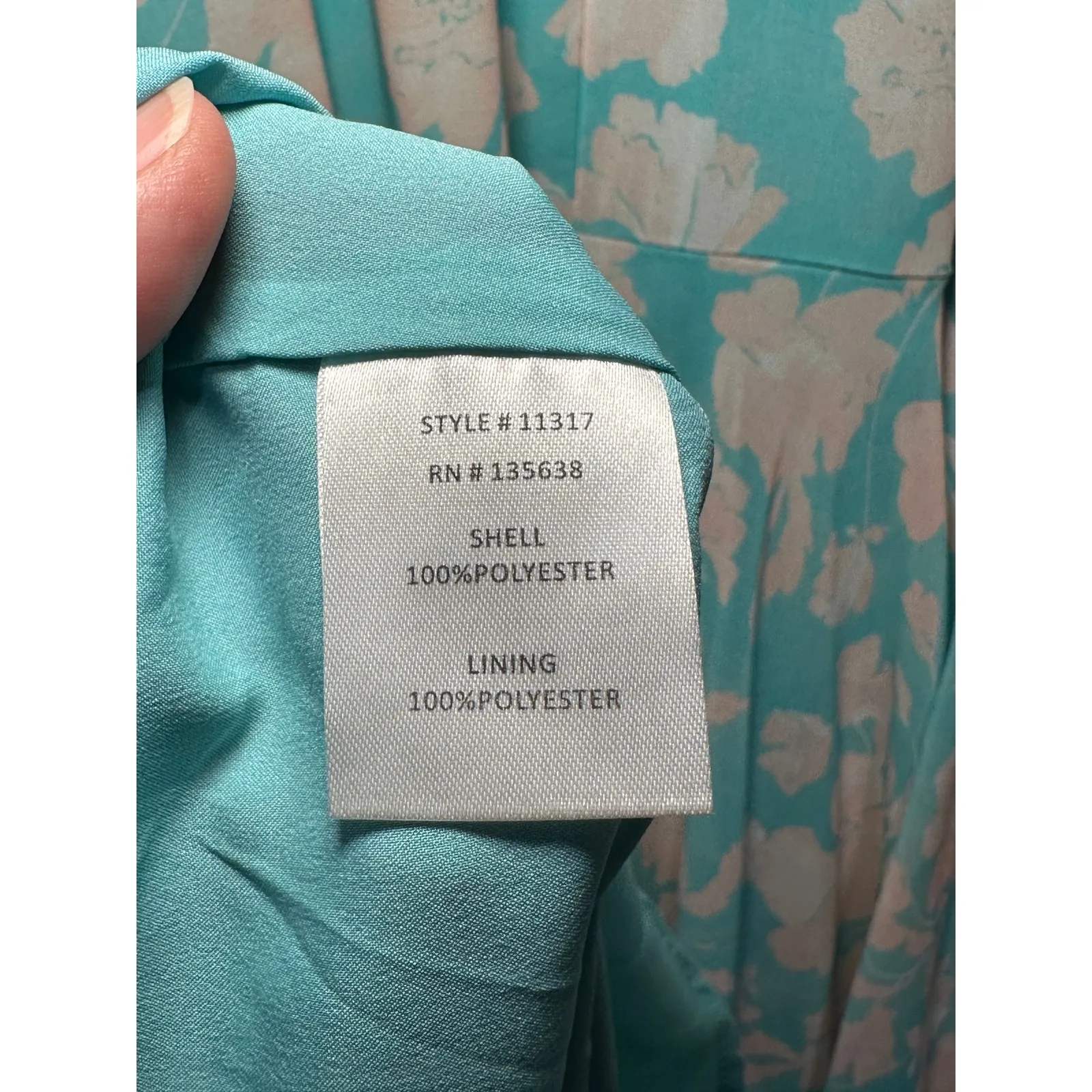 Hutch Trinity Ruffled Chiffon Wrap Maxi Dress Teal Floral Size Large NWT Wedding - Image 14