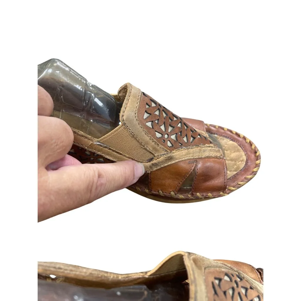 Ariat Womens Brown Leather Slingback Wedge Sandals Size 9.5B SKU 8840 - Image 5