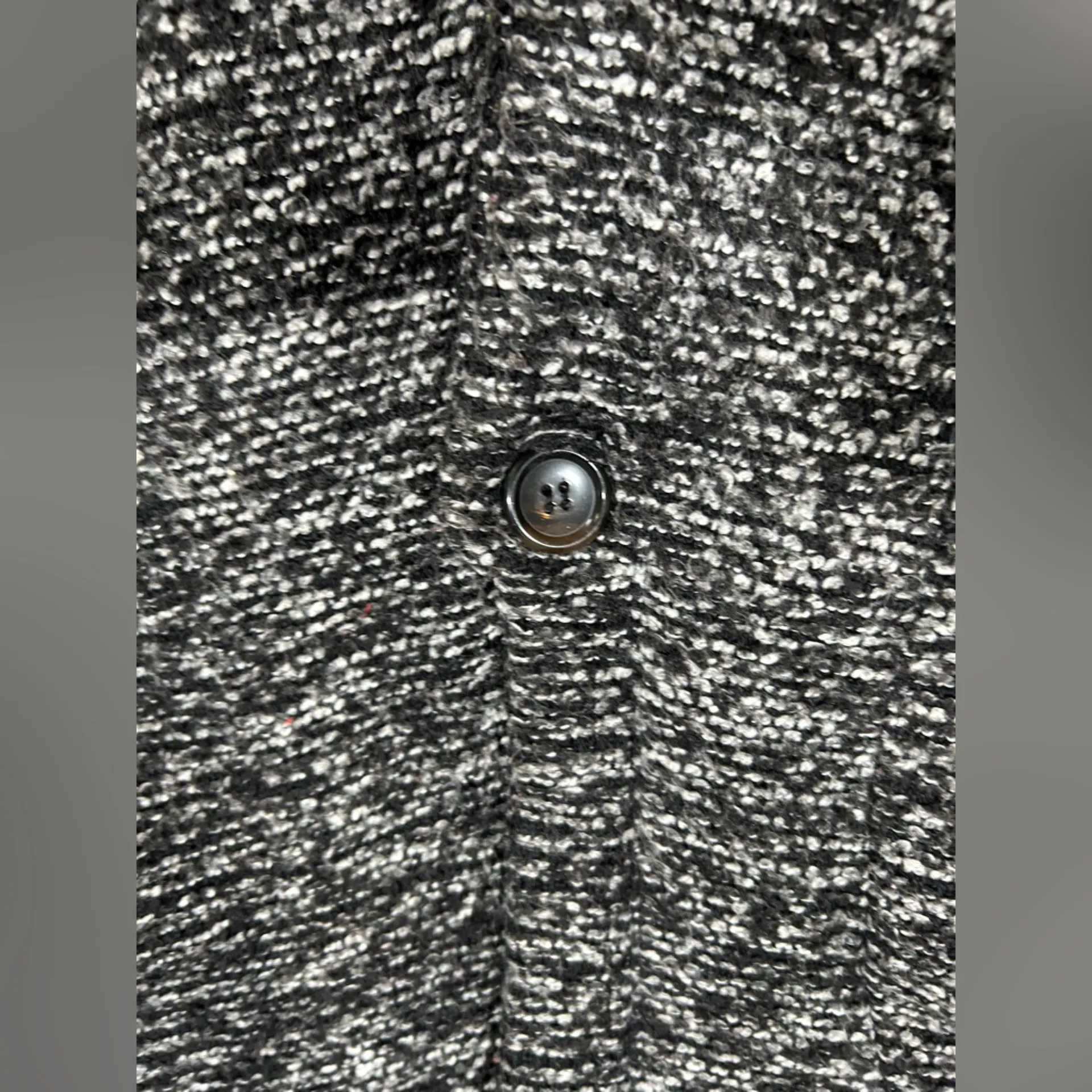 NEW Tweed Black & White Marled Knit Lined High Collar Winter Coat XS/S - Image 3