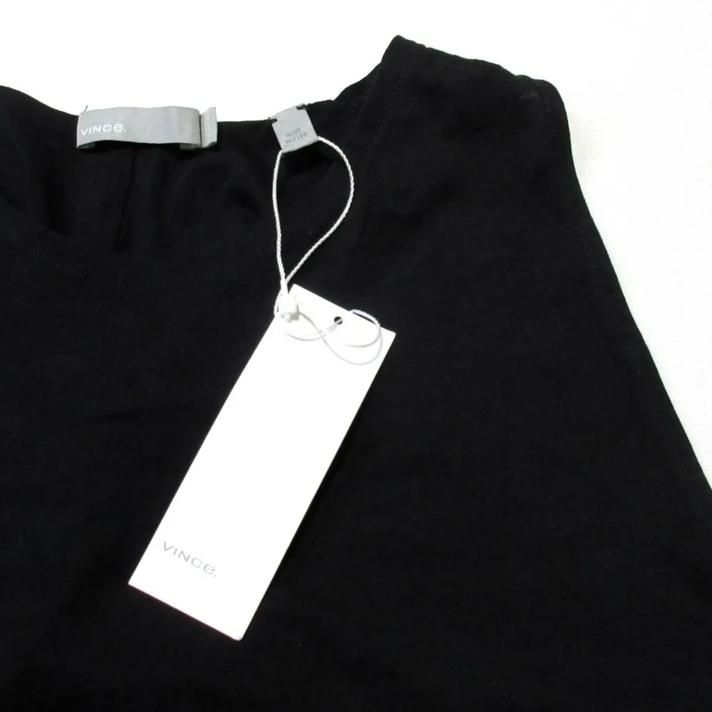 NWT Vince Pima Cotton Sleeveless Twist Back Midi in Black T-shirt Dress L $195 - Image 4