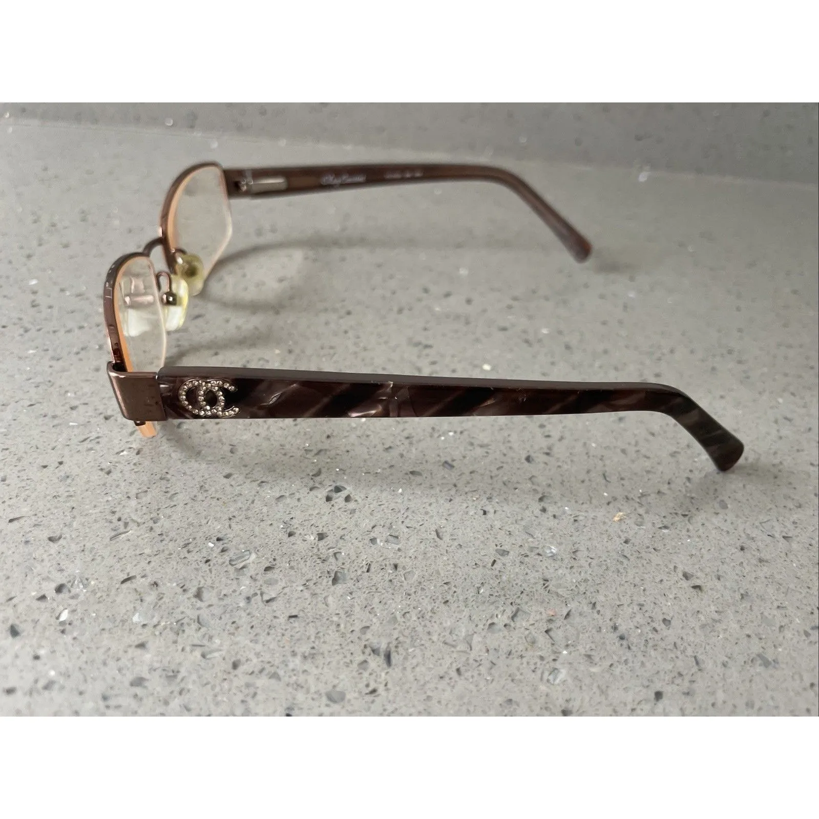 Oleg Cassini OCO326 200 HM 53-18-135 Eyeglasses FRAMES ONLY half rim brown - Image 3