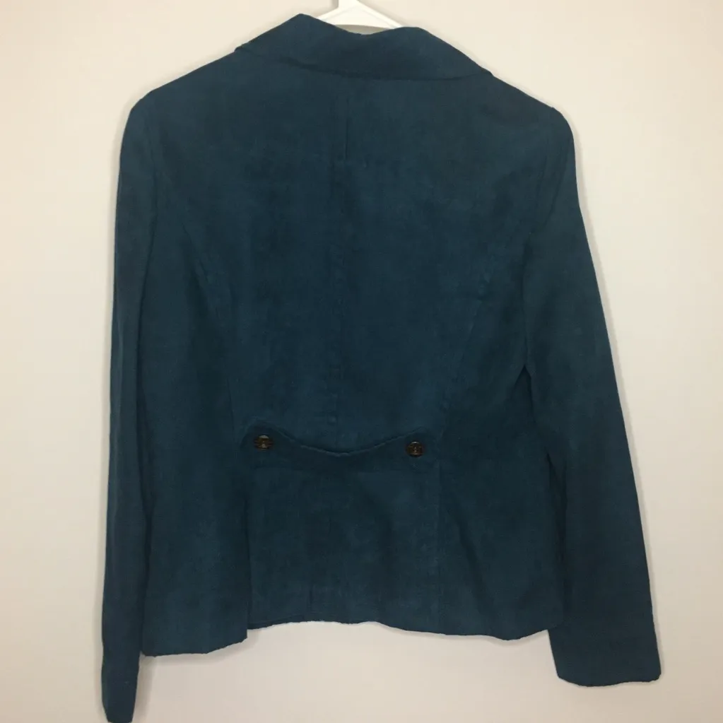 STUDIO I Teal Blue Faux Suede Blazer Jacket 10 - Image 9