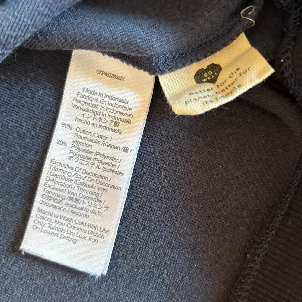 Madewell MWL Velour Crewneck Sweatshirt And Slim Joggers Set Womens XS Navy Blue - Image 8