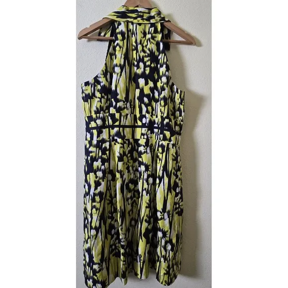 Antonio Melani Desiree Ikat Sleeveless Silk Linen Shirt Halter Dress Size 14‎ - Image 5