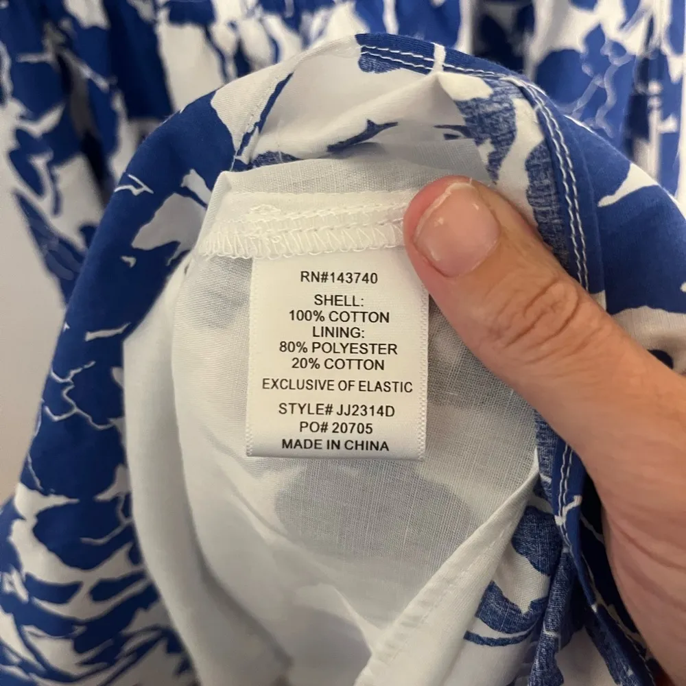 HYACINTH HOUSE Tuckernuck Blue Floral One Shoulder Sybil Maxi Dress Size Small - Image 9