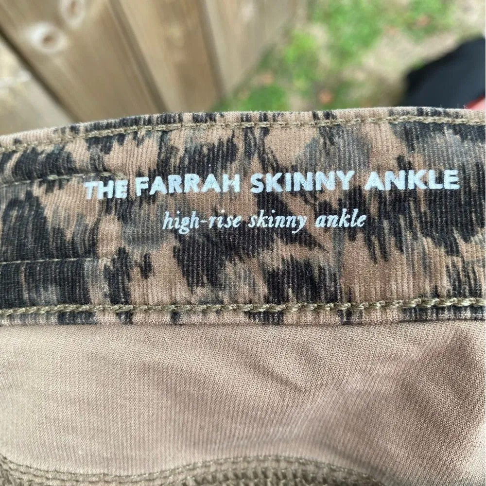 AG Adriano Goldschmied Women's Leopard Print Corduroy Farrah Skinny Ankle jeans - Image 6