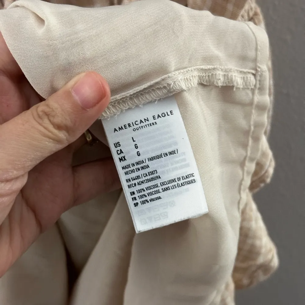 American Eagle Women Beige Plaid Mini dress size L‎ - Image 10