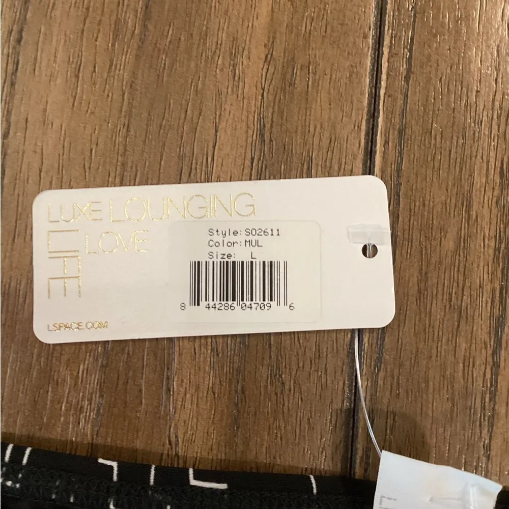 L*space black white abstract  ring Bikini Swim Bottom large nwt - Image 3