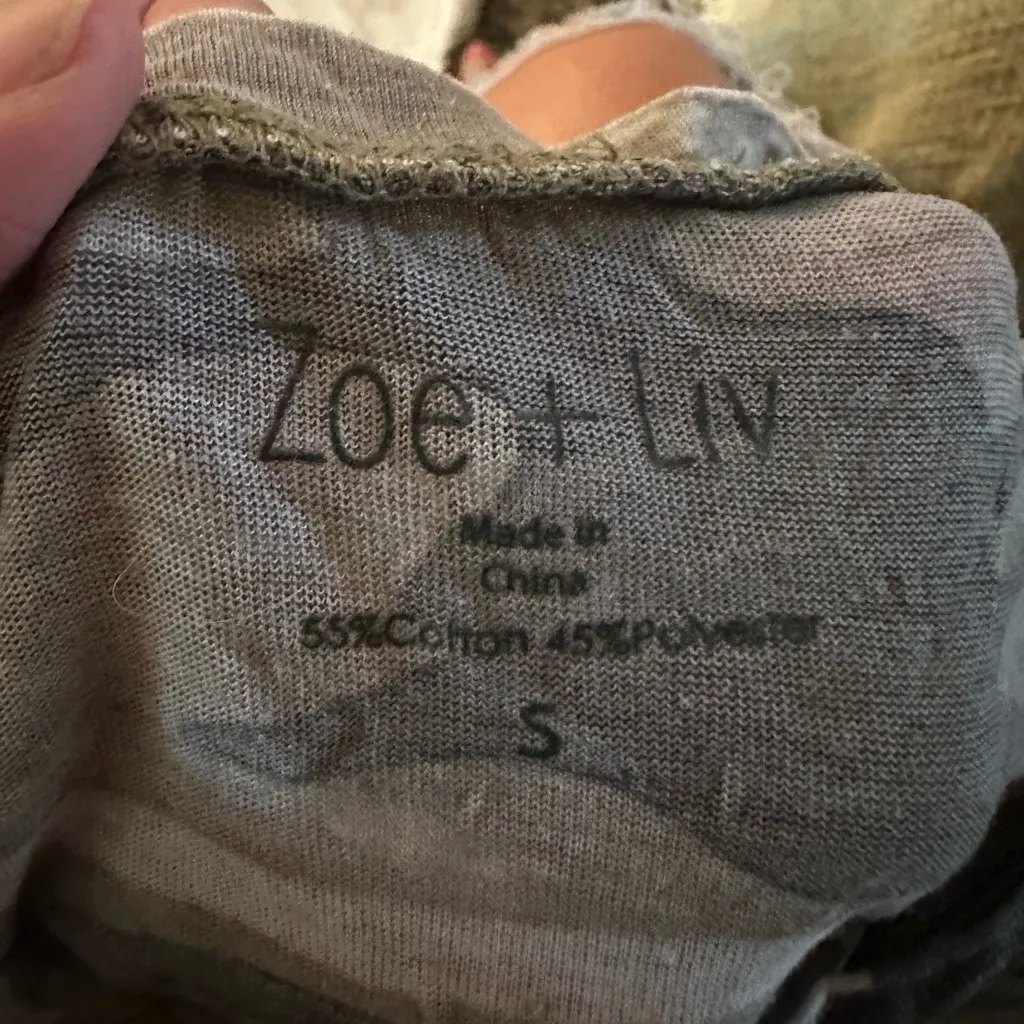 3 for $15 Zoe + Liv Brown Camouflage Short Sleeve Tee - Image 2