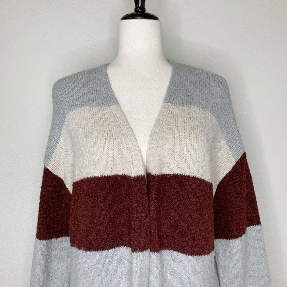 Knox Rose Women’s Size XL Color Block Open Front Midi Cardigan - Image 4