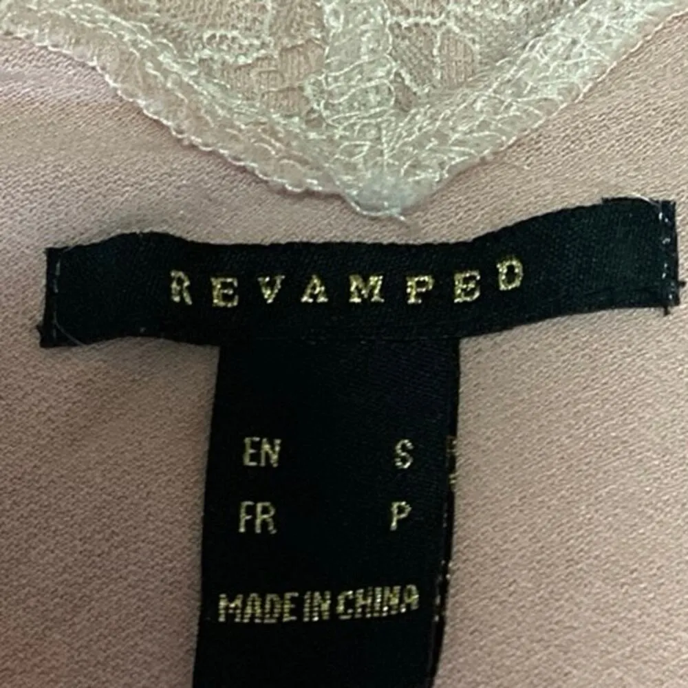 Revamped Women Pink Lace Trim Sleeveless V Neck Casual Camisole Blouse Top Sz S - Image 3