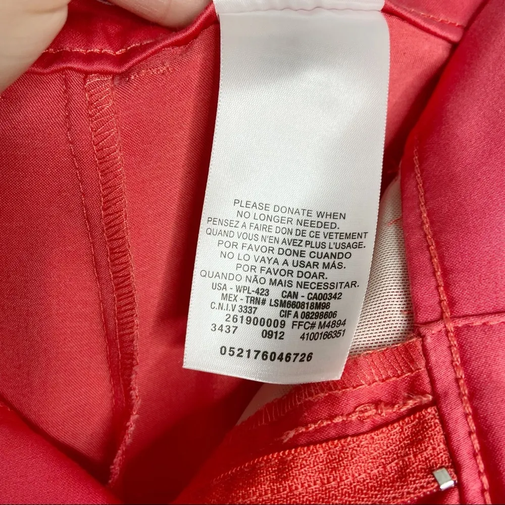 Dockers Coral Pink Cotton Blend Pedal Pusher Cropped Capri Pants - Image 11