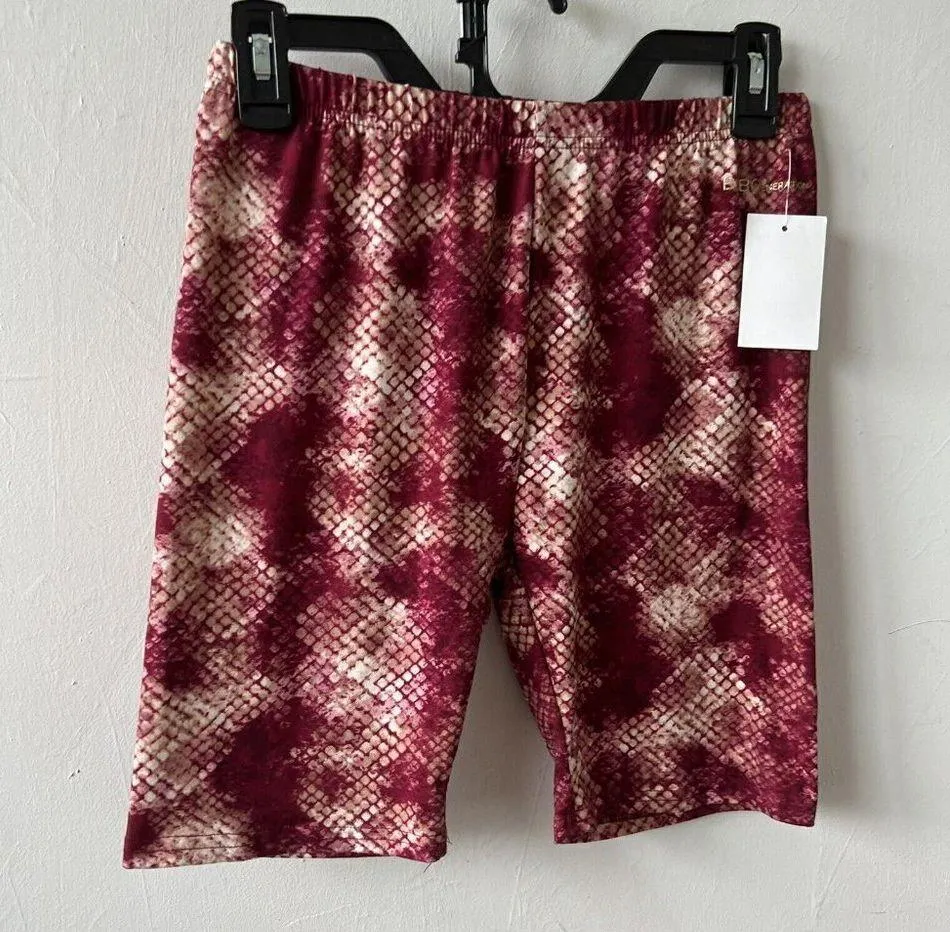 BcbgGeneratin BIKE Shorts LARGE animal Snake Skin Print Red YOGA - Image 2