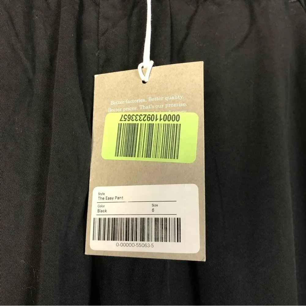 Everlane The Easy Pant Black Straight Leg High Rise Pants 6 - Image 5