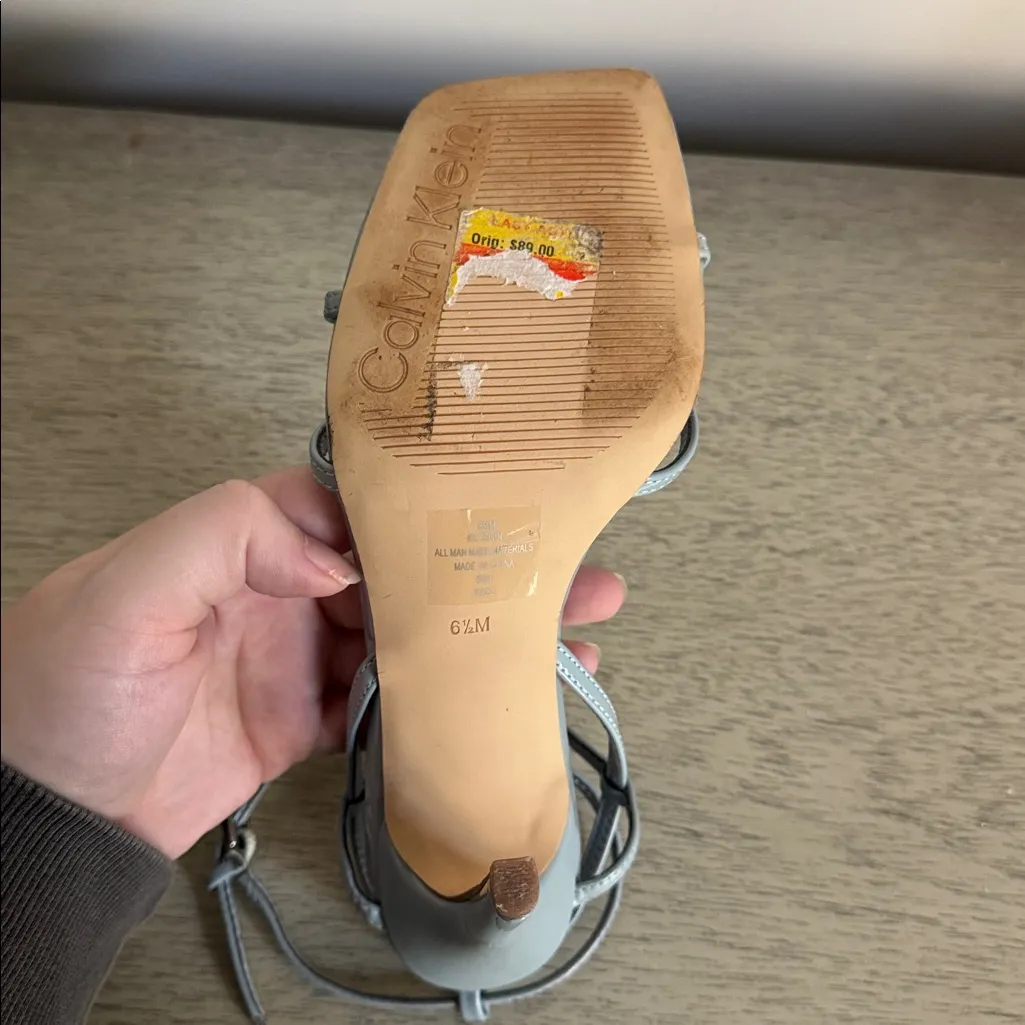 Calvin Klein Light Blue Strappy Sandals Size 6.5 - Image 5