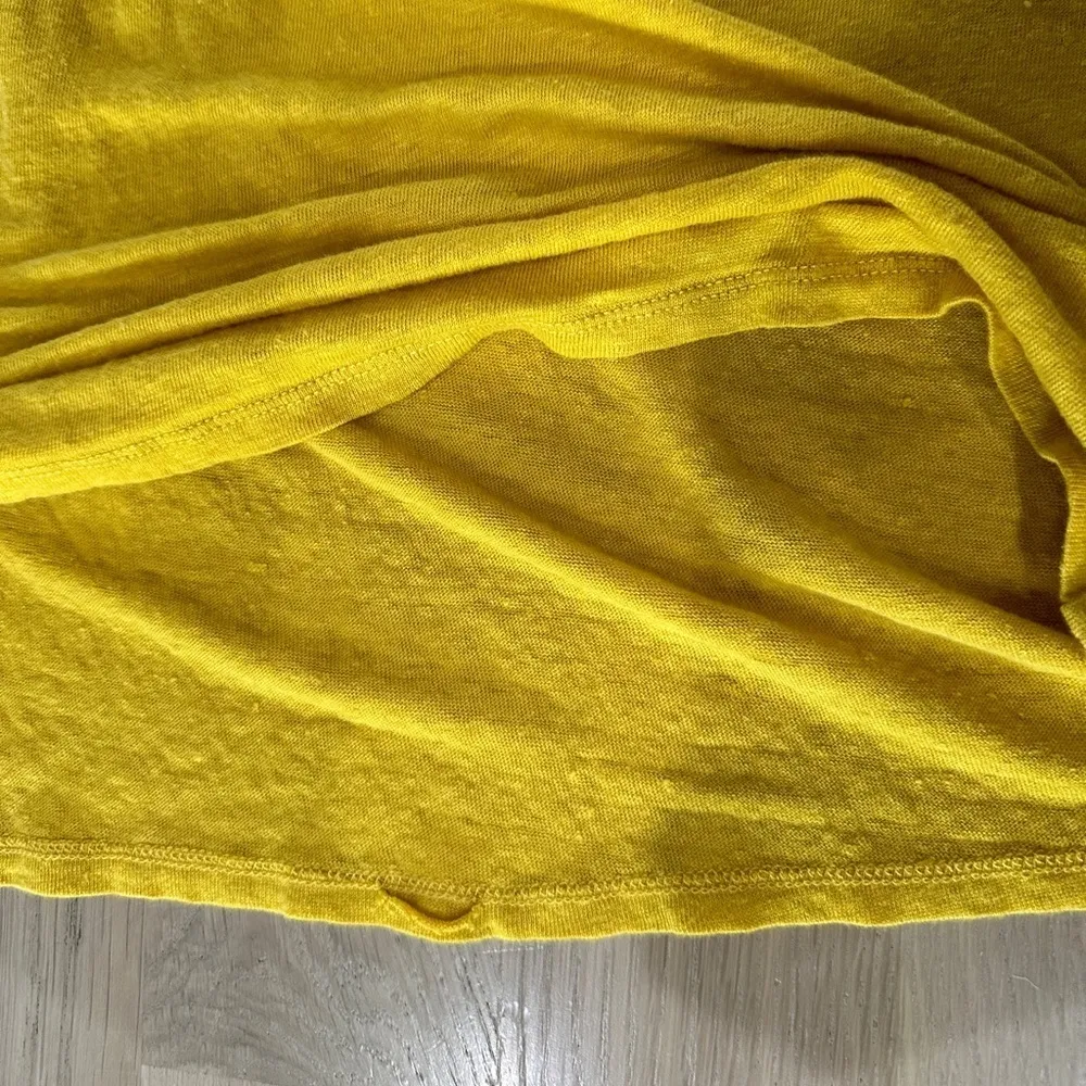 sundance catalog sintra dreams floral embroidered 100% linen yellow dress sz XS - Image 6