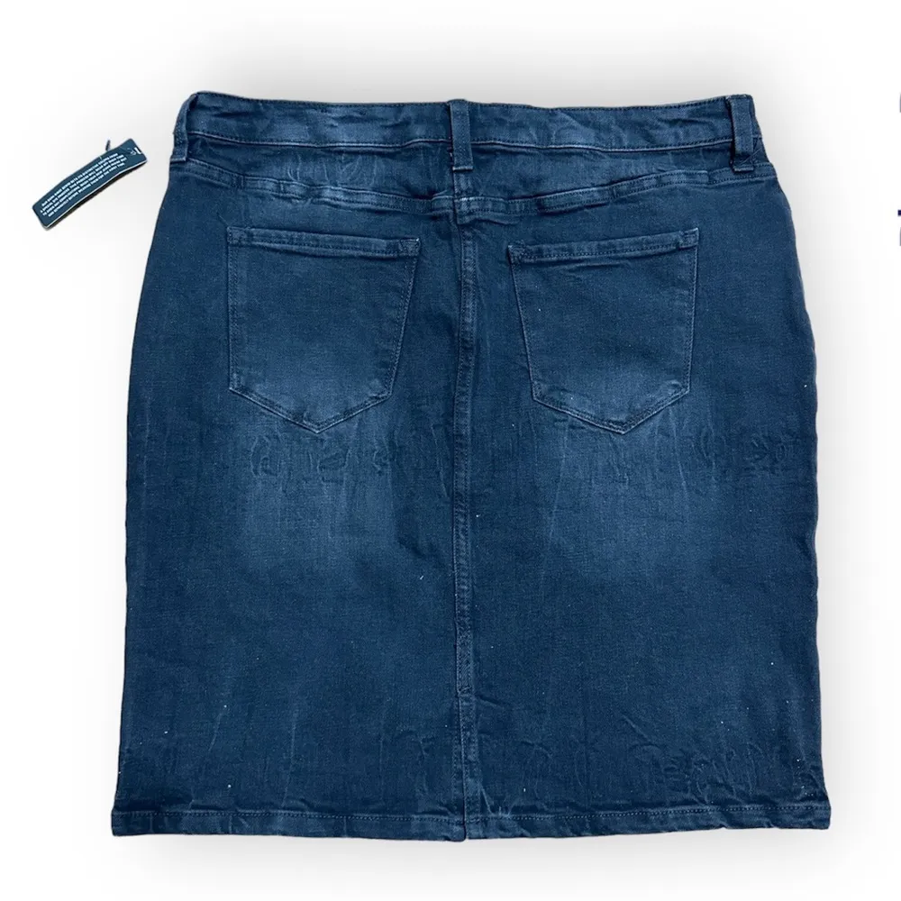 Ana Womens Black/Gray Denim Midi Skirt NWT - Image 4