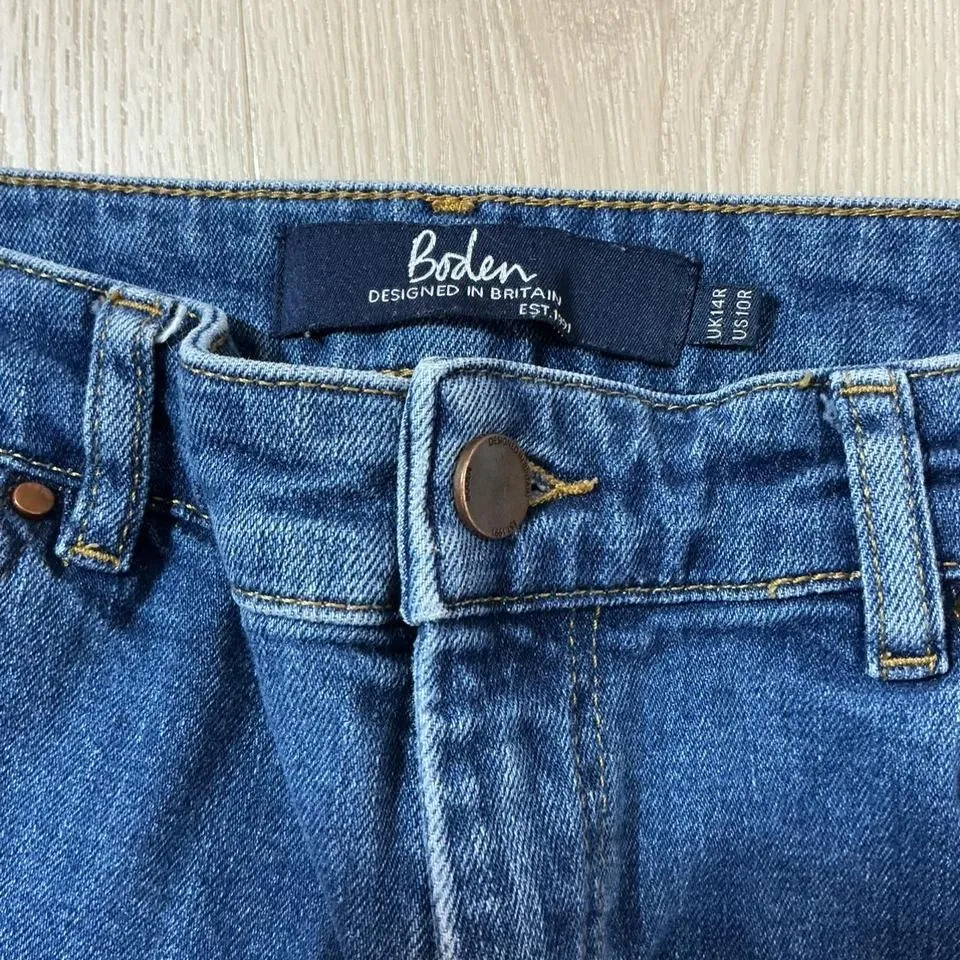 Boden The York Cropped Jean Wide Leg Blue Denim Women's Size UK14 US10 - Image 2