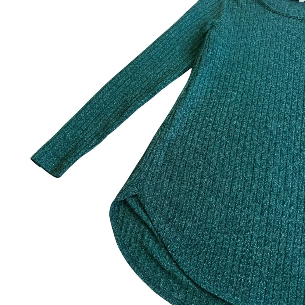 Calvin Klein Emerald Green Pullover Sweater Glitter Sparkle Size Small Women's - Image 5