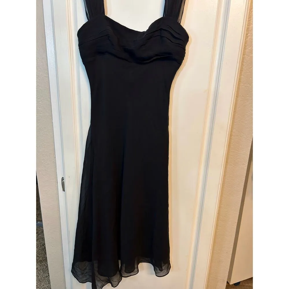 BCBGMAXAZRIA black silk mini formal dress - Image 5