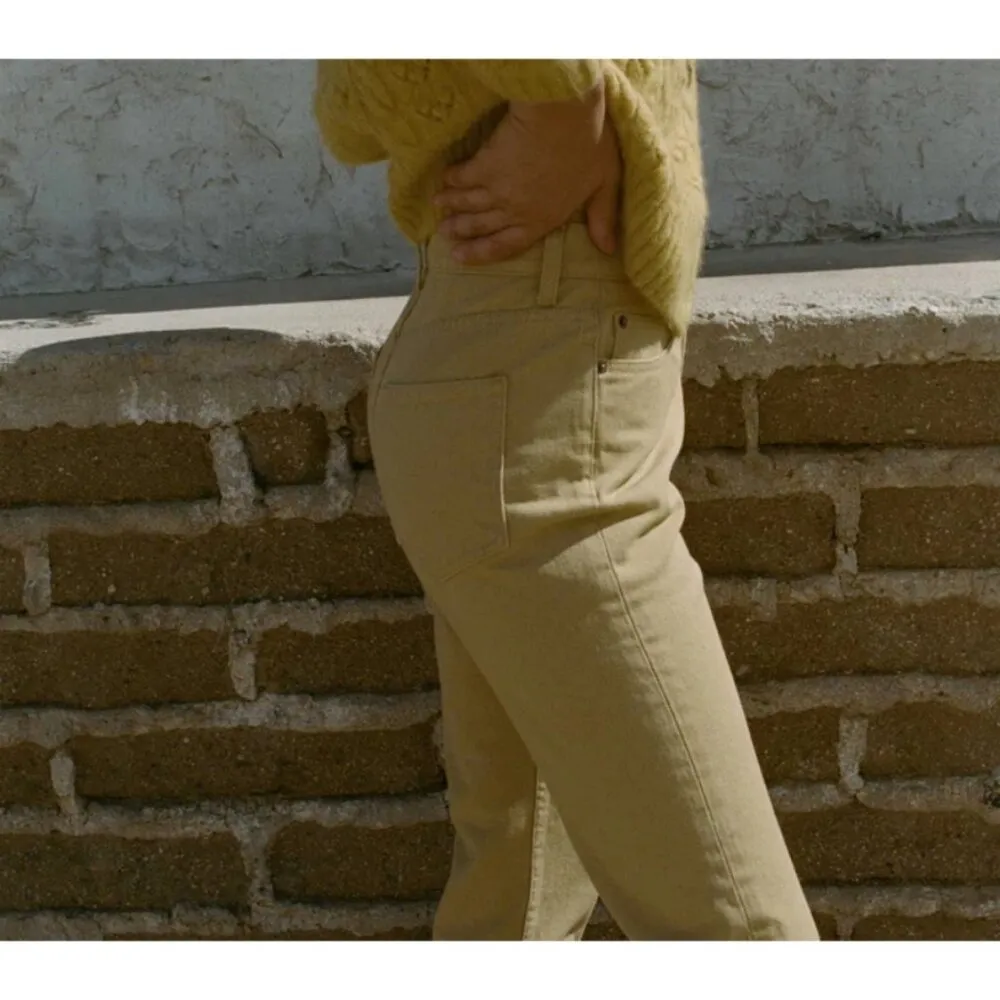 💕DOEN💕 Diana Jean ~ High Waisted Button Fly Straight Leg Jeans Palomino 31 NWT Yellow - Image 7