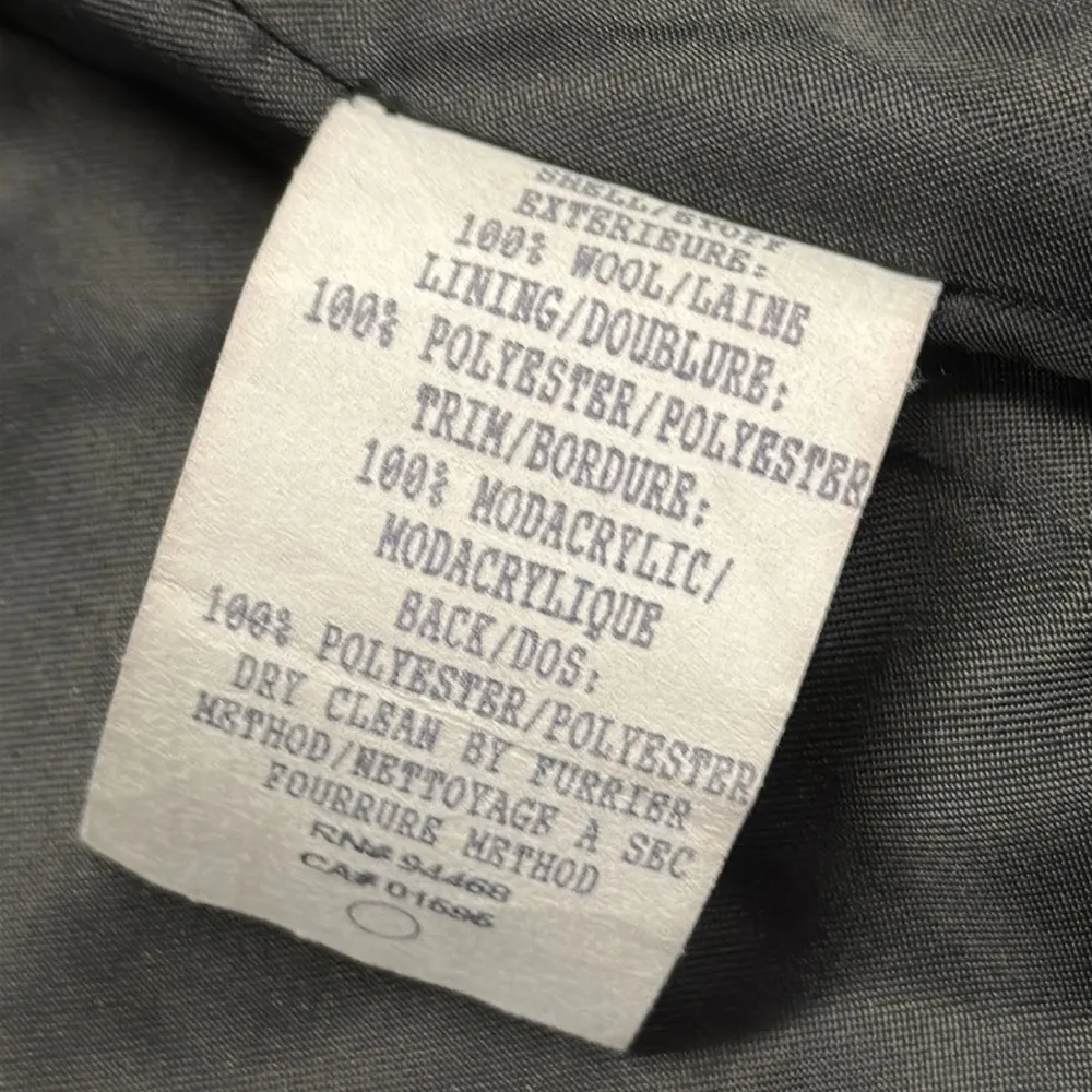 Wool Vintage Fairweather pea coat faux fur trim Says 14 Fits Like Womens Medium Black - Image 9