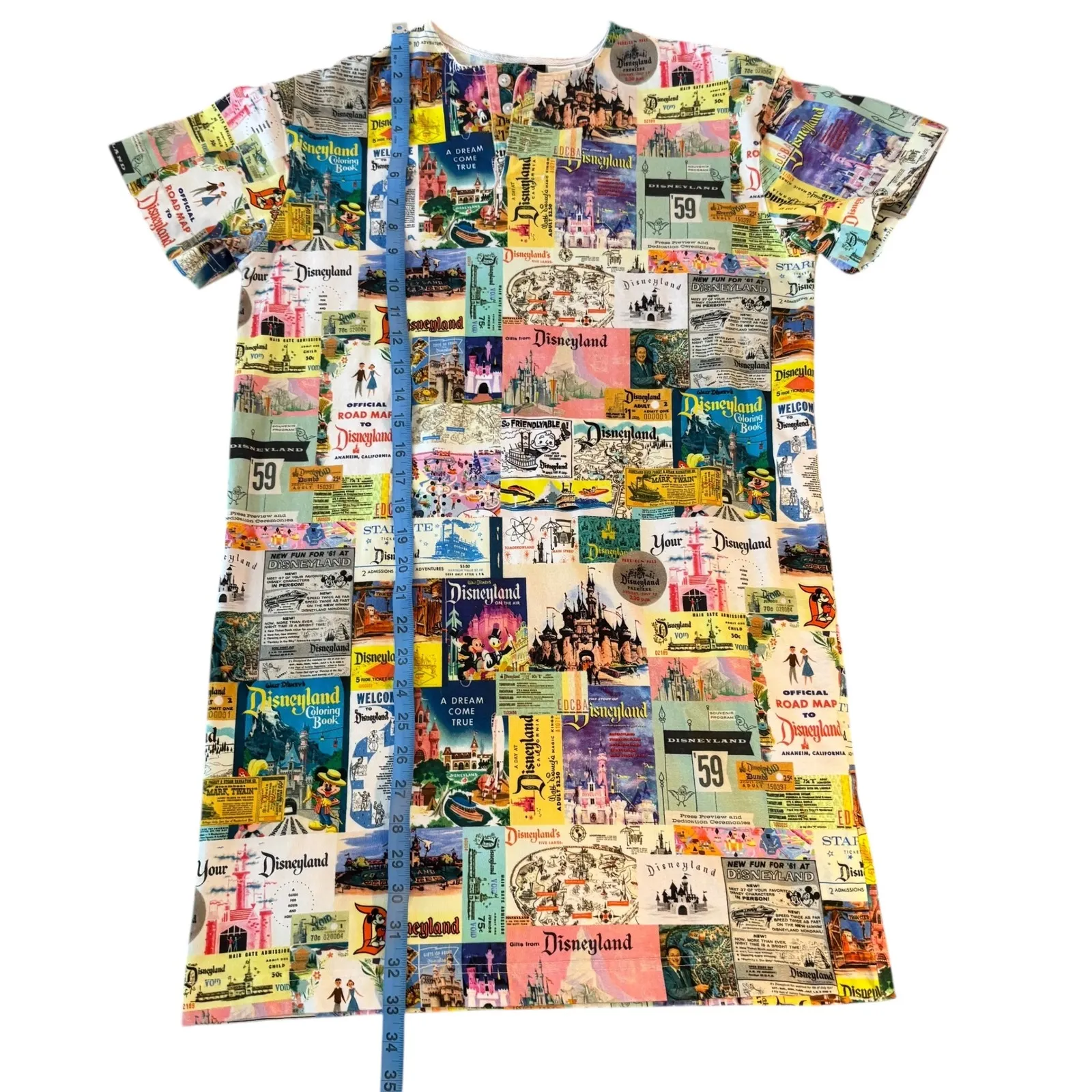 Disney RARE 100 Disneyland Map Print T-Shirt Dress Colorful Theme‎ Park 
Small - Image 6