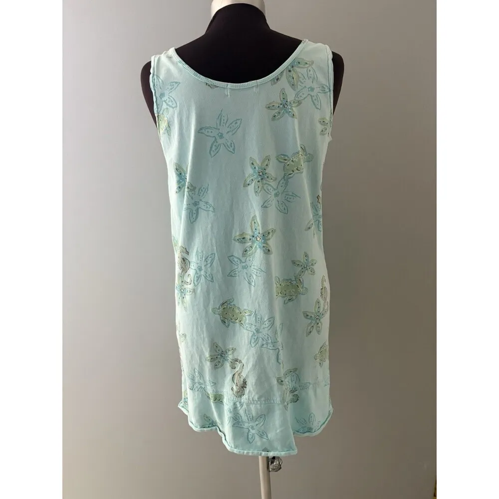 Fresh Produce Dress Size Small Blue Turtle Starfish Seahorse Beach Coverup *** - Image 4