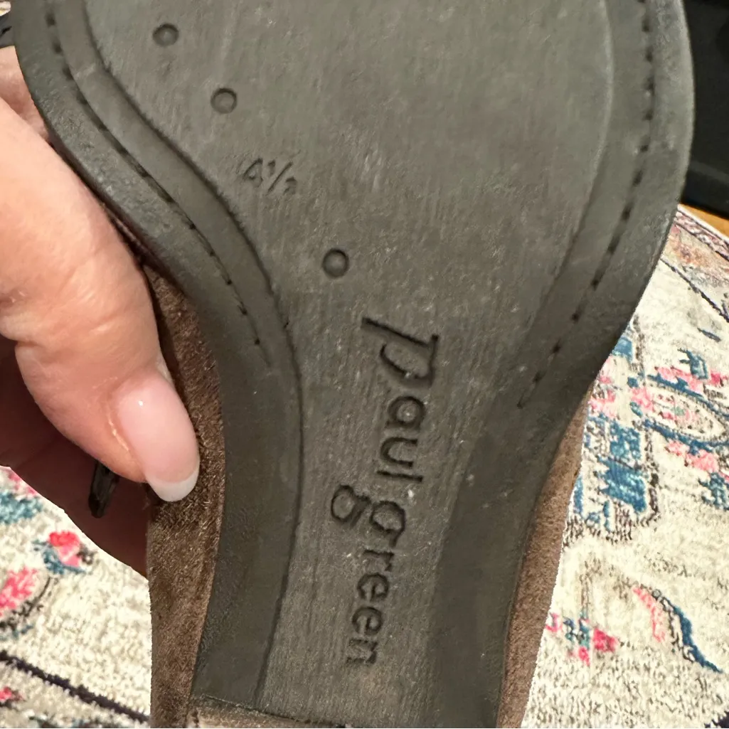 Paul Green Nubuck Suede Brown Sheridan ankle heeled western booties size 7 - Image 8