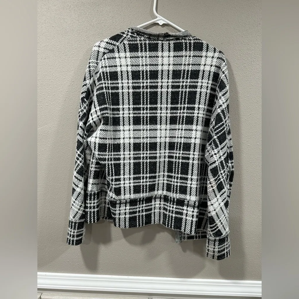 BKE Plaid Cardigan Sweater - Image 3