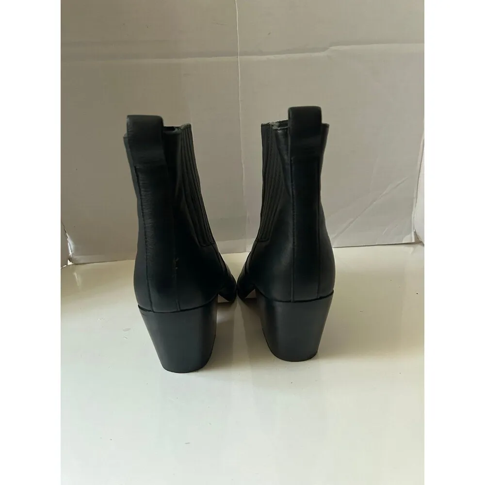 J.Crew Black Leather Chelsea Western Boots size 7 - Image 4