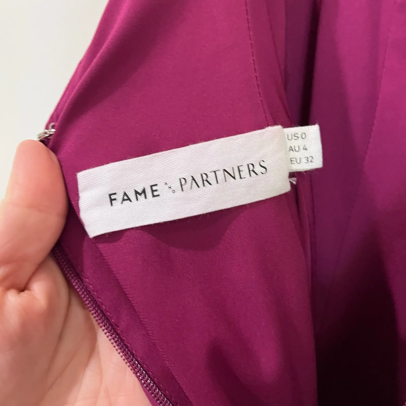 Fame & Partners Fuchsia Magenta Chiffon A-line Flounce Hem Formal Dress Sz 0 - Image 8