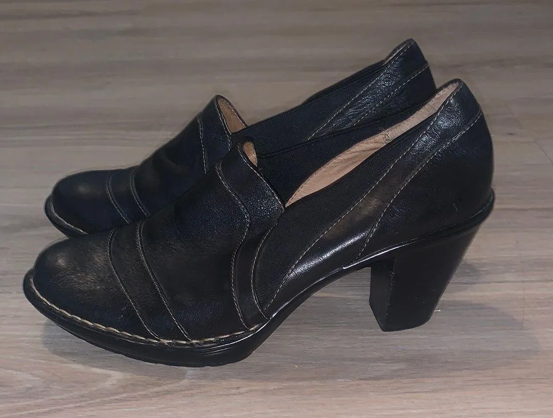 SOFFT Women Loafer Chunky Heel Black Leather Comfort Shoe Size 9.5M - Image 2