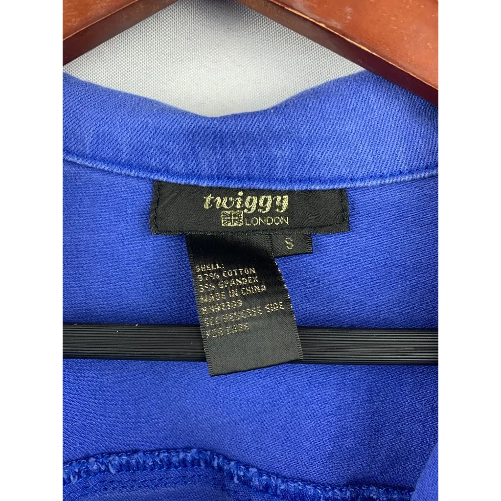 Twiggy London Womens Blue Denim Jacket With Crochet Trim Size S - Image 4