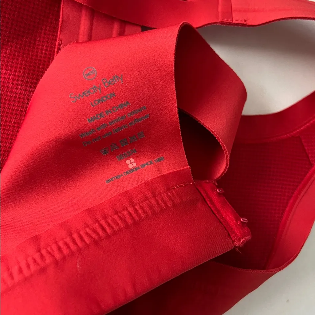 SWEATY BETTY ALL TRAIN High Impact Sports Bra in Cardinal Red 34DD - Image 8