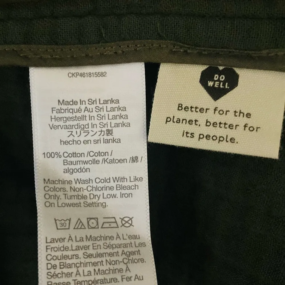 Madewell lightweight cotton gauze two button blazer in olive green color. Med - Image 6