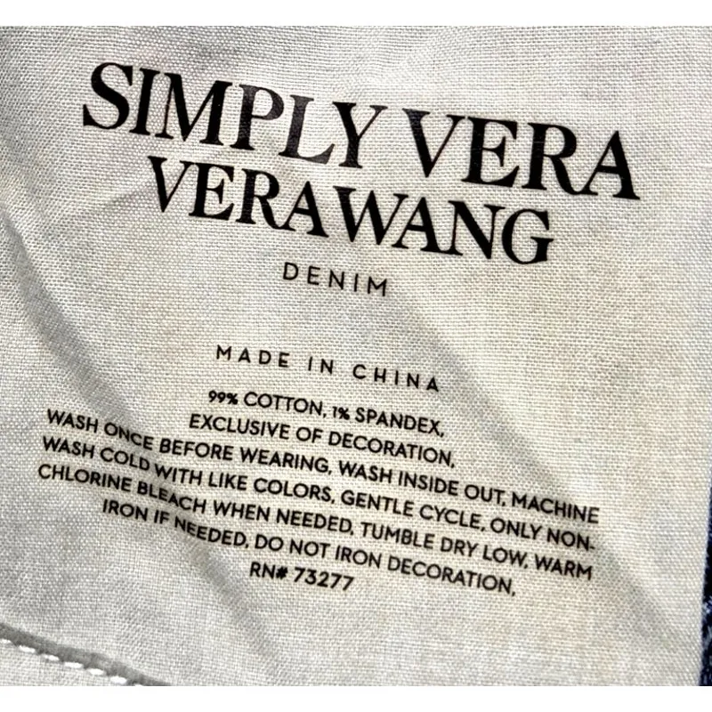 Simply Vera Vera Wang Embroidered Denim Capri Stretch Boyfriend Mid Rise 12 - Image 4